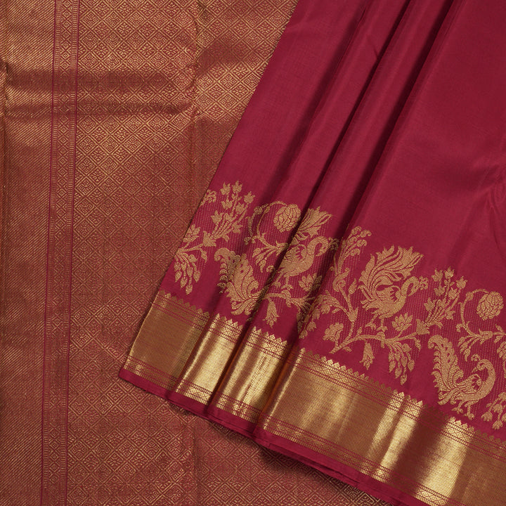 Hayagrivas Maroon Handloom Kanjivaram Silk Saree KBD1528A4-1