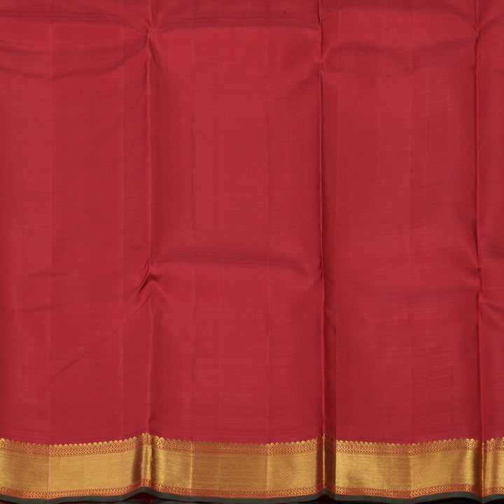 Hayagrivas Handloom Powder Green Kanjivaram Silk Saree with Red border KBD1528A5-1