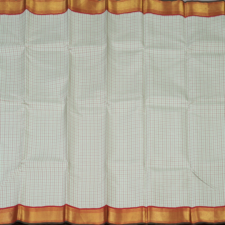 Hayagrivas Handloom Powder Green Kanjivaram Silk Saree with Red border KBD1528A5-1