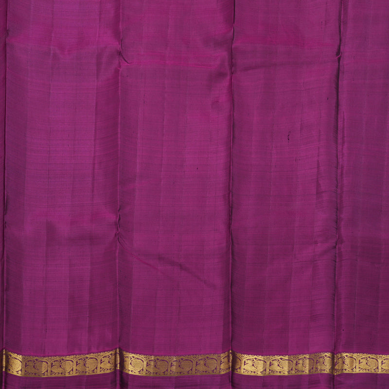 Hayagrivas Chocolate Brown Handloom Kanjivaram Silk Saree with Purple Border KBD1530A10-1
