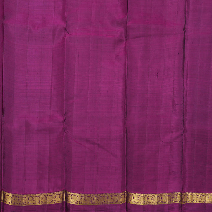 Hayagrivas Chocolate Brown Handloom Kanjivaram Silk Saree with Purple Border KBD1530A10-1