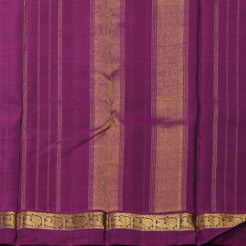 Hayagrivas Chocolate Brown Handloom Kanjivaram Silk Saree with Purple Border KBD1530A10-1