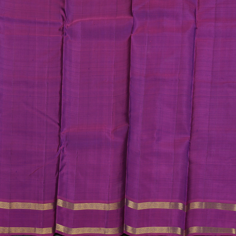 Hayagrivas Blue Handloom Kanjivaram Silk Saree with Purple Border KBD1530A3-1