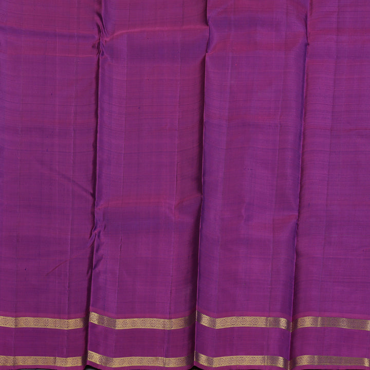 Hayagrivas Blue Handloom Kanjivaram Silk Saree with Purple Border KBD1530A3-1