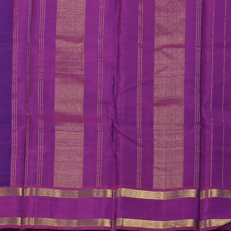 Hayagrivas Blue Handloom Kanjivaram Silk Saree with Purple Border KBD1530A3-1