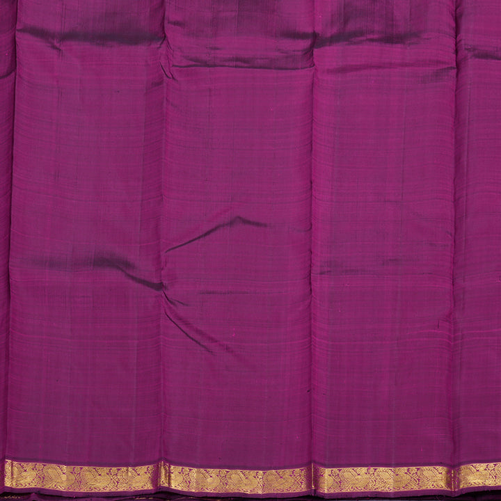 Hayagrivas Orangish Pink Handloom Kanjivaram Silk Saree with Dark Purple Border KBD1530A4-1