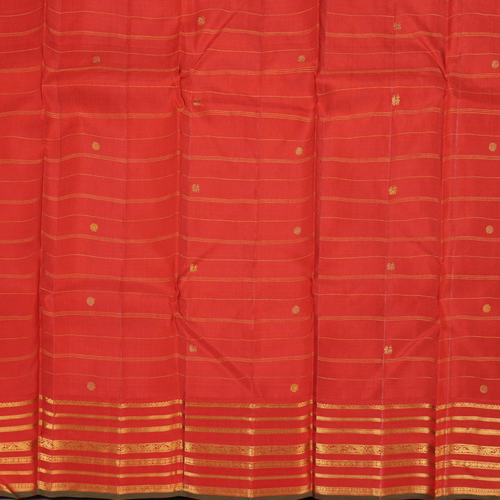 Hayagrivas Sandal Beige Handloom Kanjivaram Silk Saree with Red Border KBD1531A5-1