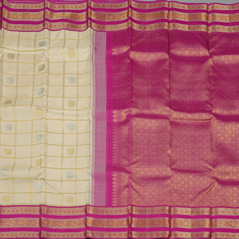 Hayagrivas Handloom Kanjivaram Silk Saree in Vivid Sandal KBD1532A2-1