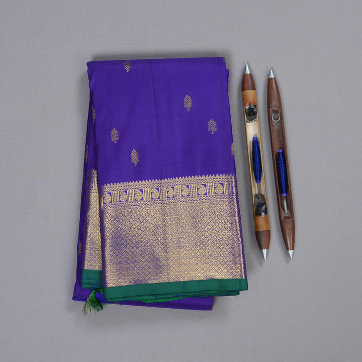 Hayagrivas Blue Handloom Kanjivaram Silk Saree KBD1532A3-1