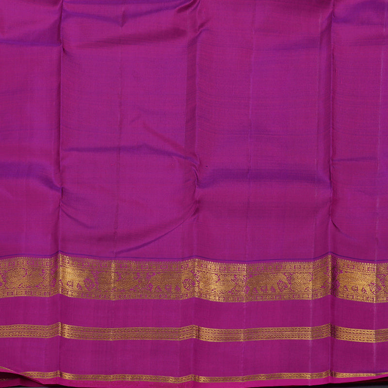 Hayagrivas Light Baby Pink Handloom Kanjivaram Silk Saree with Purple Border KBD1532A7-1