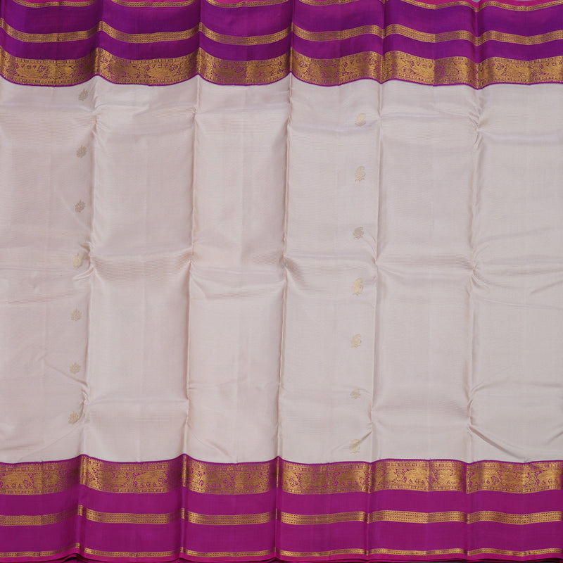 Hayagrivas Light Baby Pink Handloom Kanjivaram Silk Saree with Purple Border KBD1532A7-1