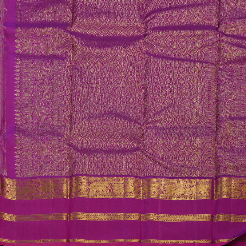 Hayagrivas Light Baby Pink Handloom Kanjivaram Silk Saree with Purple Border KBD1532A7-1