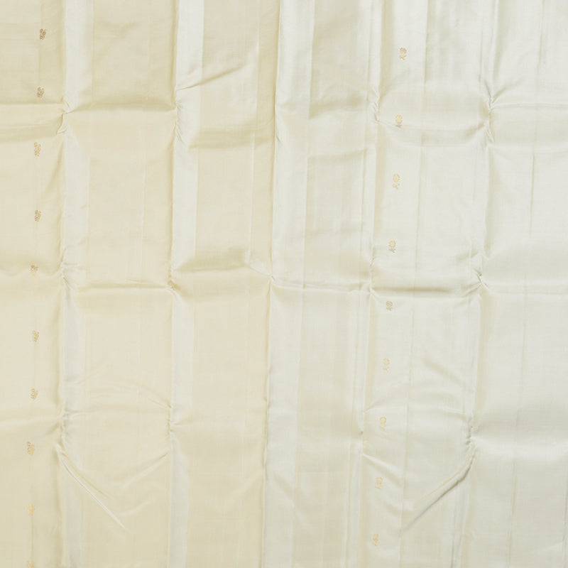 Hayagrivas Hlaf White Handloom Kanjivaram Silk Saree KBD1533A10-1