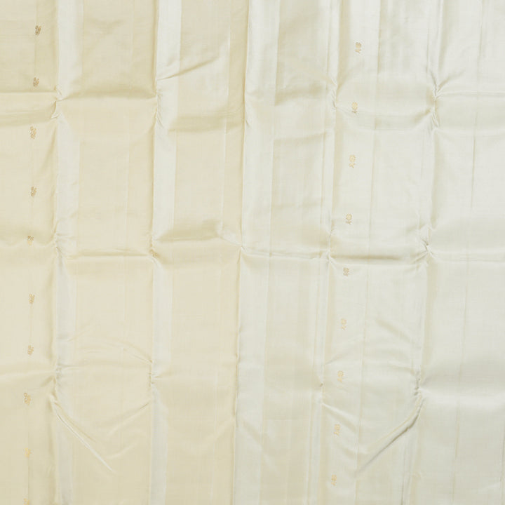 Hayagrivas Hlaf White Handloom Kanjivaram Silk Saree KBD1533A10-1