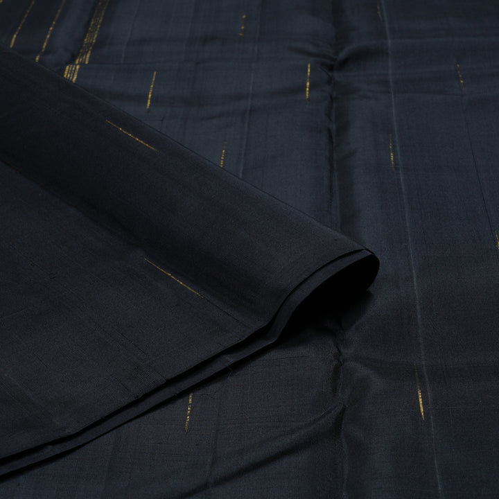 Hayagrivas Grey And Black Handloom Kanjivaram Silk Saree KBD1533A2-3
