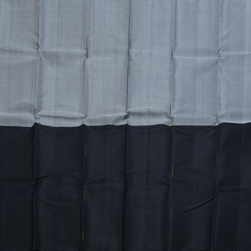 Hayagrivas Grey And Black Handloom Kanjivaram Silk Saree KBD1533A2-3