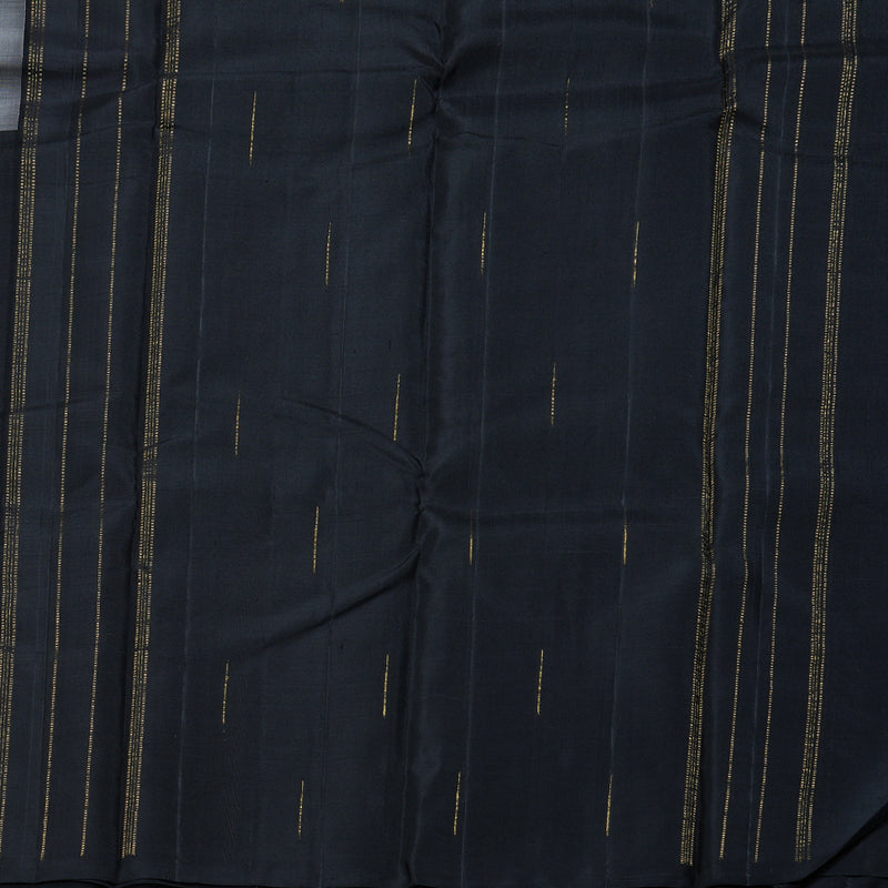 Hayagrivas Grey And Black Handloom Kanjivaram Silk Saree KBD1533A2-3