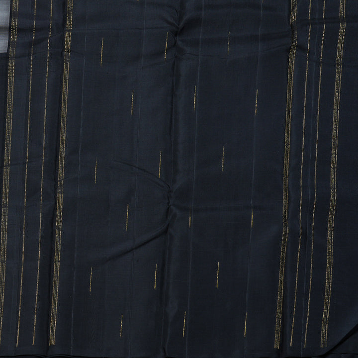 Hayagrivas Grey And Black Handloom Kanjivaram Silk Saree KBD1533A2-3