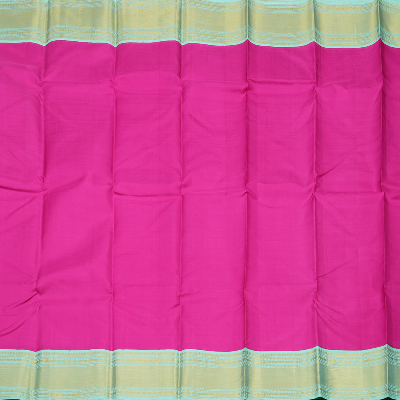 Hayagrivas Korvai Kanjivaram Silk Saree in Magenta Pink with Teal contrast KBD1536A2-6