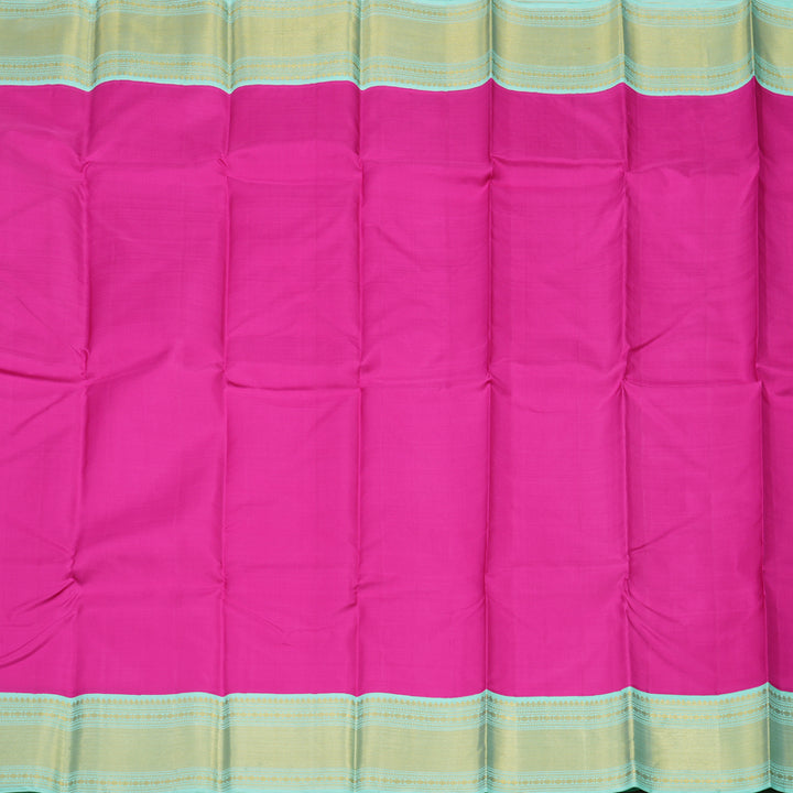 Hayagrivas Korvai Kanjivaram Silk Saree in Magenta Pink with Teal contrast KBD1536A2-6