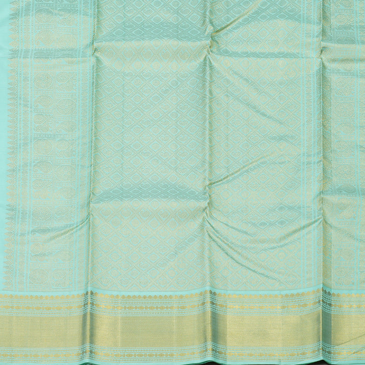 Hayagrivas Korvai Kanjivaram Silk Saree in Magenta Pink with Teal contrast KBD1536A2-6