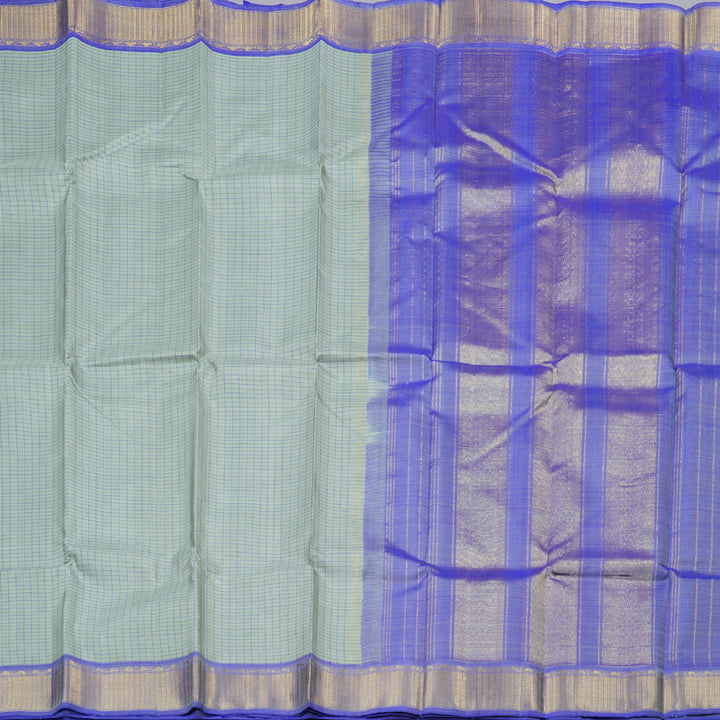 Hayagrivas Handloom Kanjivaram Silk Saree in Serene Light Pastel Blue KBD1536A8-10