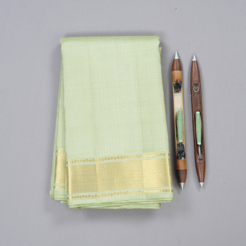 Hayagrivas Light Elaichi Green Handloom Kanjivaram Silk Saree KBD1536A8-5