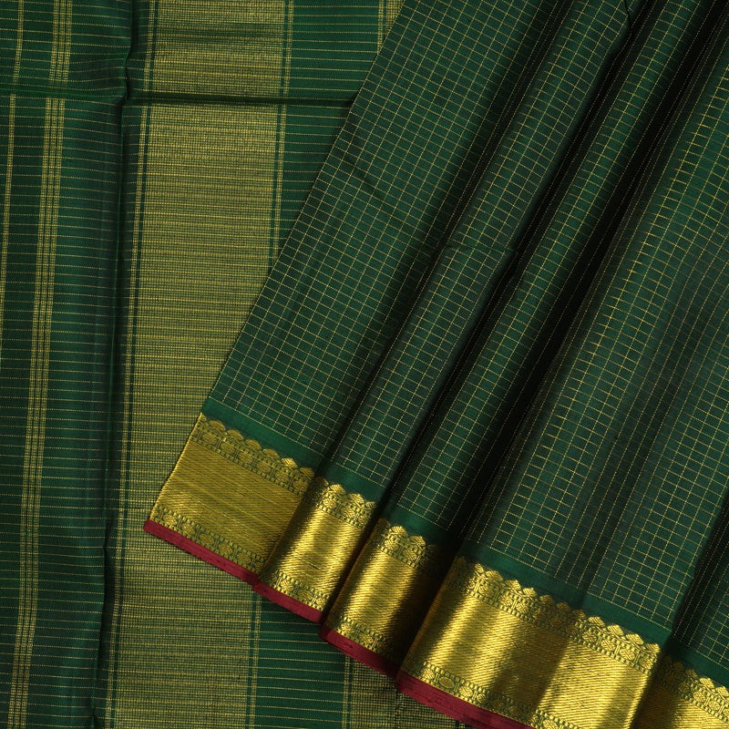 Hayagrivas Handloom Bottle Green Kanjivaram Silk Saree KBD1536A8-6