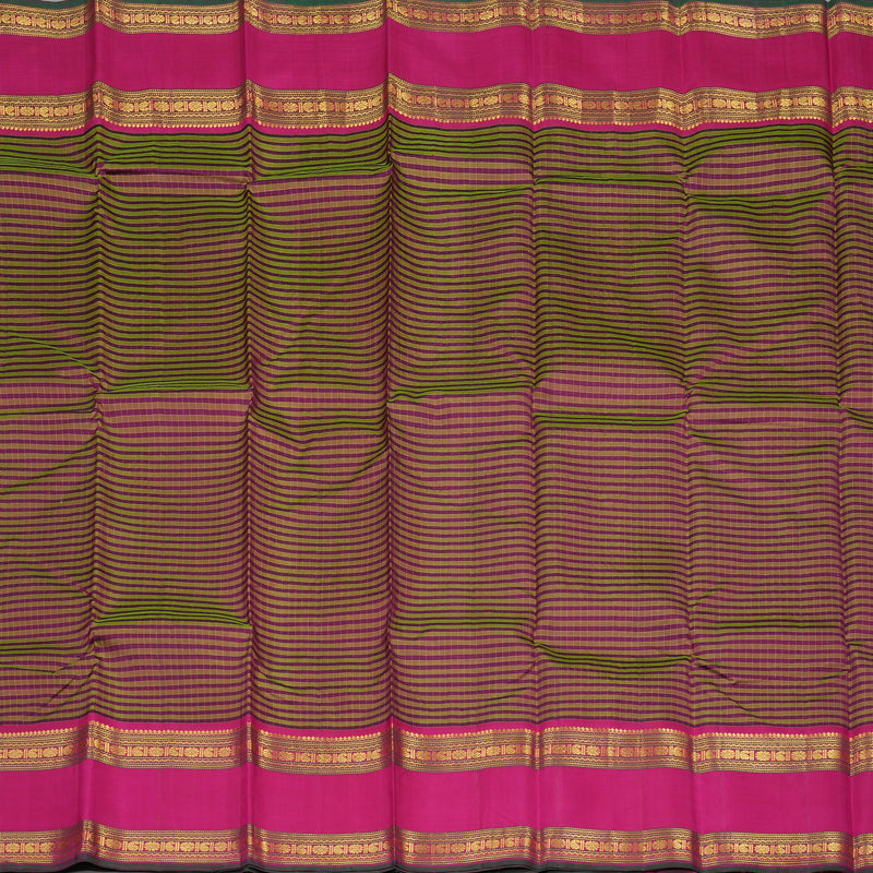 Hayagrivas Handloom Multicolour Kanjivaram Silk Saree with Magenta Border KBD1537A5-4