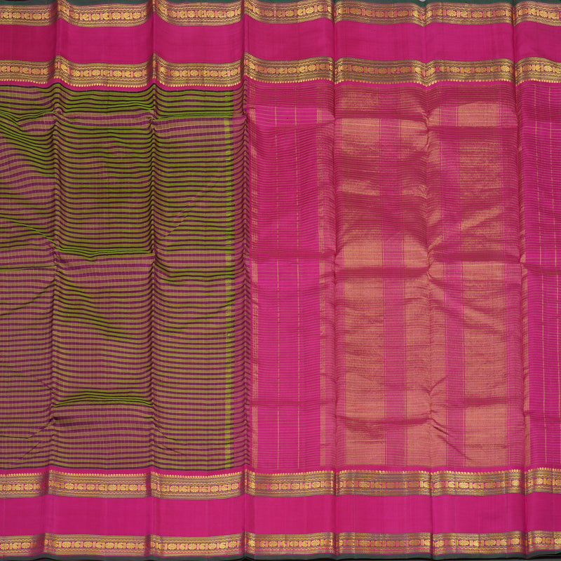 Hayagrivas Handloom Multicolour Kanjivaram Silk Saree with Magenta Border KBD1537A5-4