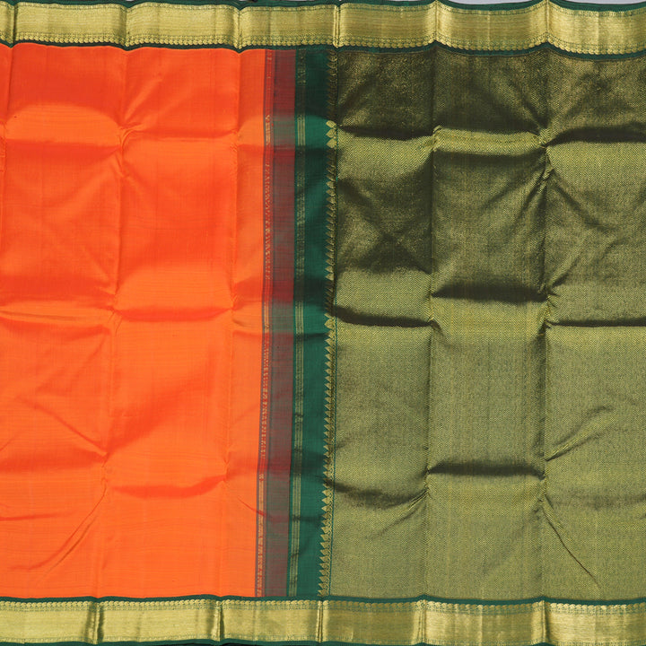 Hayagrivas Handloom Kanjivaram Silk Saree in Vibrant Orange KBD1538A2-6