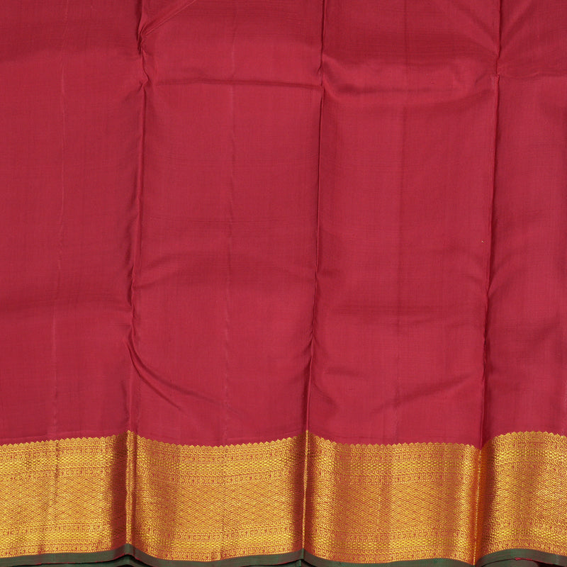 Hayagrivas Sea Blue Handloom Kanjivaram Silk Saree with Maroon Border KBD1538A7-19