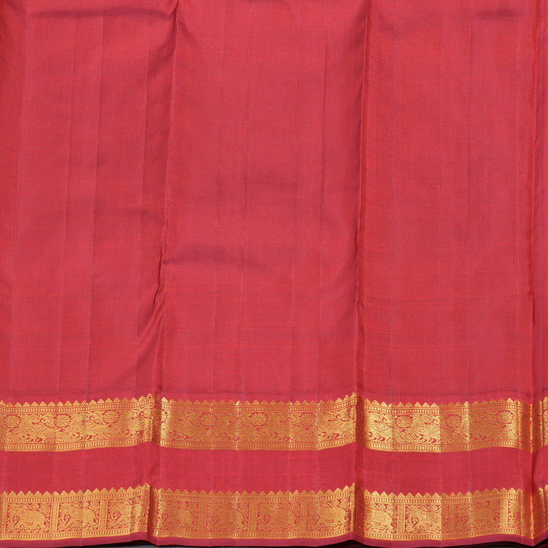 Hayagrivas Baby Pink Handloom Kanjivaram Silk Saree with Maroon Red Border KBD1539A1-1