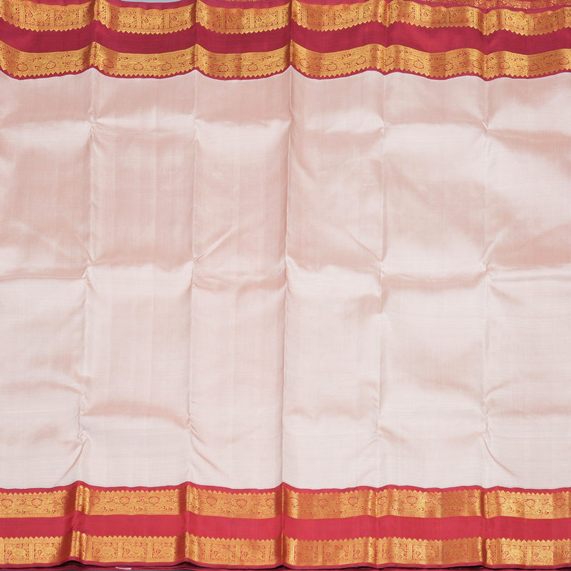 Hayagrivas Baby Pink Handloom Kanjivaram Silk Saree with Maroon Red Border KBD1539A1-1