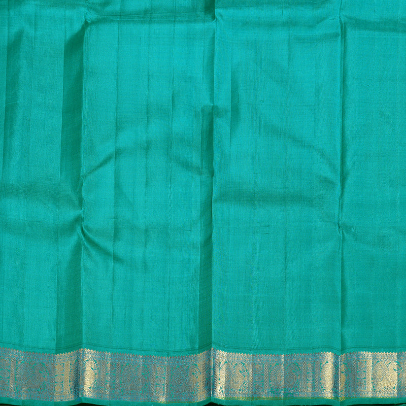Hayagrivas Mango Yellow Handloom Kanjivaram Silk Saree with Rama Blue Border KBD1539A2-3