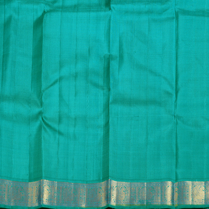 Hayagrivas Mango Yellow Handloom Kanjivaram Silk Saree with Rama Blue Border KBD1539A2-3