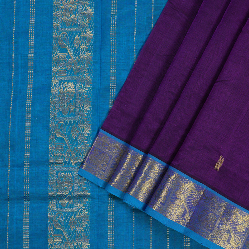 Hayagrivas Handloom Ten Yards Silk Cotton Saree KBD1541A2-3