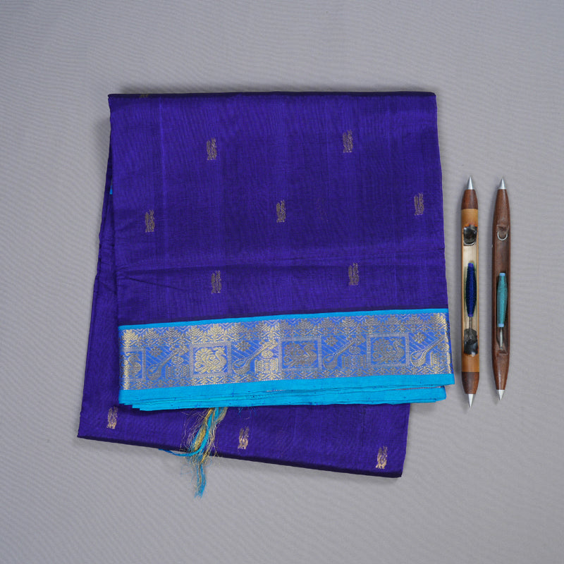 Hayagrivas Handloom Ten Yards Silk Cotton Saree KBD1541A2-5