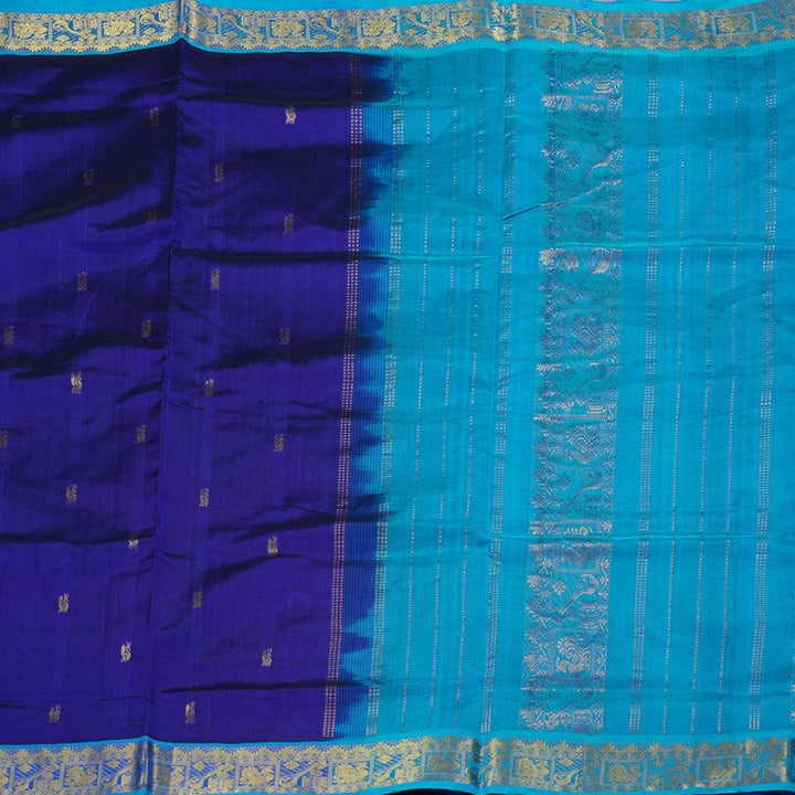 Hayagrivas Handloom Ten Yards Silk Cotton Saree KBD1541A2-5
