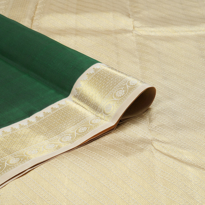Hayagrivas Handloom Kanjivaram Silk Saree in Lush Bottle Green KBD1542A1-1