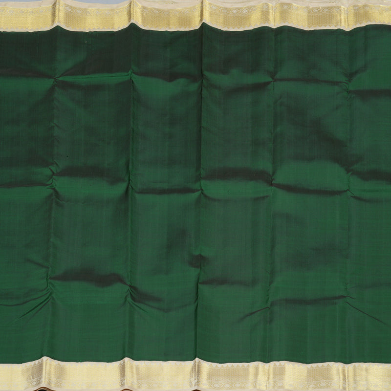 Hayagrivas Handloom Kanjivaram Silk Saree in Lush Bottle Green KBD1542A1-1