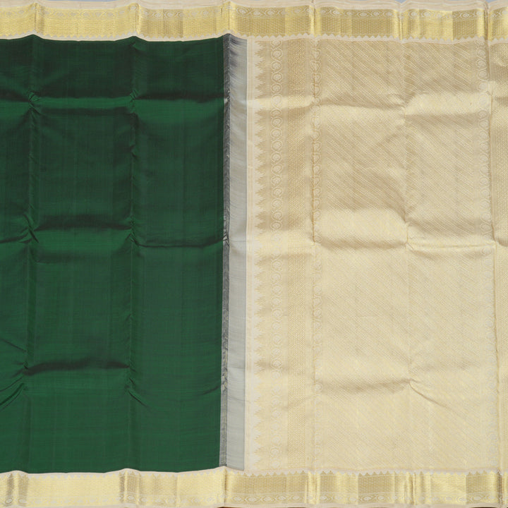 Hayagrivas Handloom Kanjivaram Silk Saree in Lush Bottle Green KBD1542A1-1