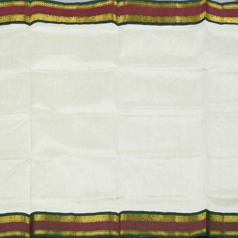 Hayagrivas Handloom Korvai Silk Cotton Saree in Serene Half White KBD1544A1-5