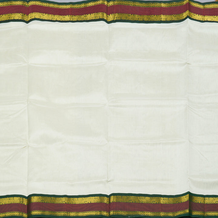 Hayagrivas Handloom Korvai Silk Cotton Saree in Serene Half White KBD1544A1-5