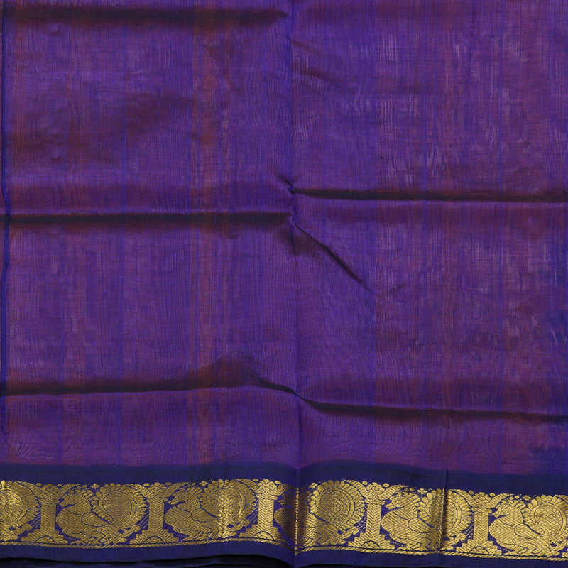 Hayagrivas Handloom Peach With Blue Border Silk Cotton Saree KBD1544A6-7