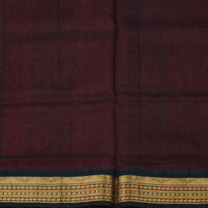 Hayagrivas Handloom Crimason Red Pure Silk Cotton Saree with Black Border KBD1545A5-5