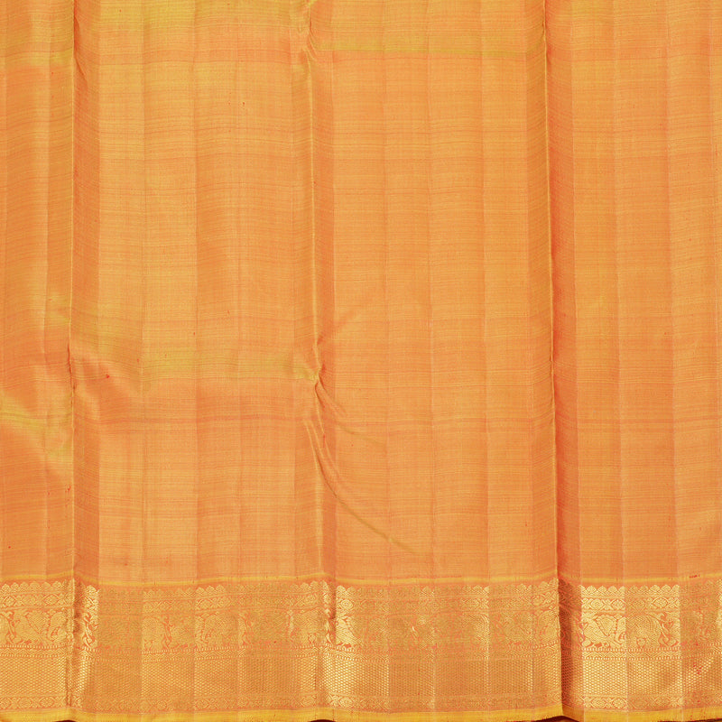 Hayagrivas Regal Purple Handloom Kanjivaram Silk Saree with Honey Mustard Border KBD1546A3-1