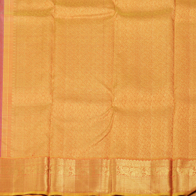 Hayagrivas Regal Purple Handloom Kanjivaram Silk Saree with Honey Mustard Border KBD1546A3-1