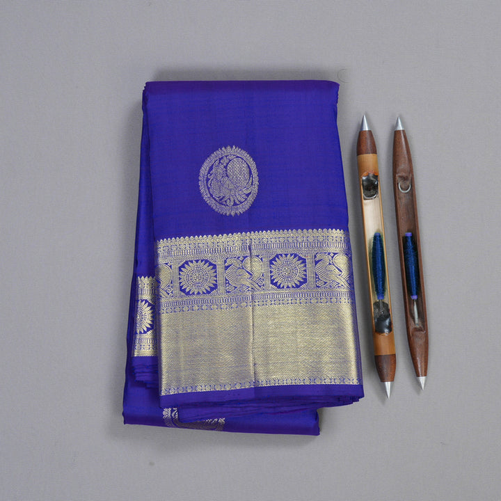 Hayagrivas Blue Handloom Kanjivaram Silk Saree KBD1548A1-1