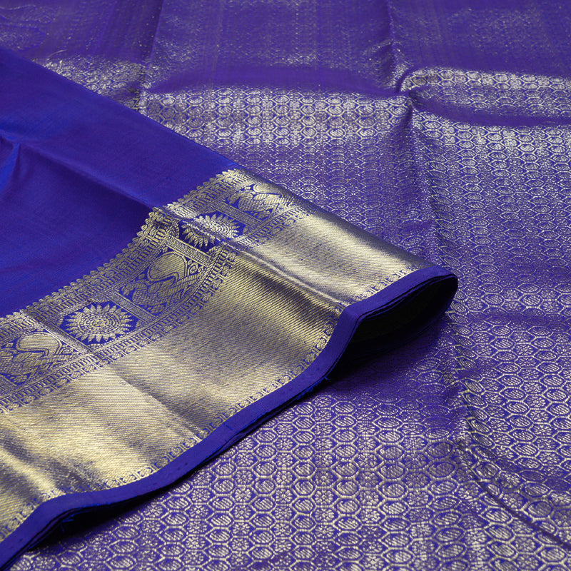 Hayagrivas Blue Handloom Kanjivaram Silk Saree KBD1548A1-1
